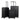Jet Black Small Medium and  Large Hard Case Luggage Bag 