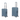 Ice Blue small and Medium Hard Case Luggage Bag 